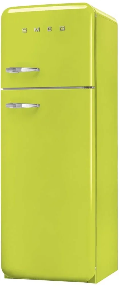 SMEG FAB30RLI6 Отдельностоящий двухдверный холодильник, стиль 50-х годов, 60 см, цвет лайма, петли с