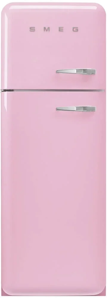 SMEG FAB30LPK6 Отдельностоящий двухдверный холодильник, стиль 50-х годов, 60 см, розовый, петли слев