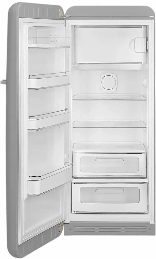 SMEG FAB28LSV6 Отдельностоящий однодверный холодильник, стиль 50-х годов, 60 см,серебристый, петли с