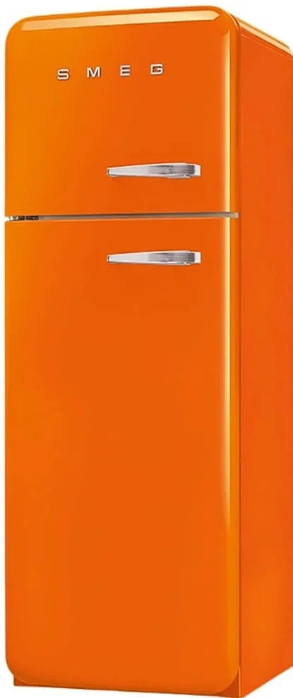 SMEG FAB30LOR6 Отдельностоящий двухдверный холодильник,стиль 50-х годов, 60 см, оранжевый, петли сле